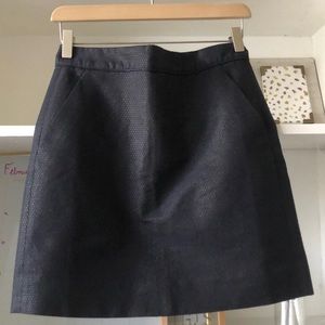 J Crew Black w/Navy Accents Mini Skirt. Size 2.